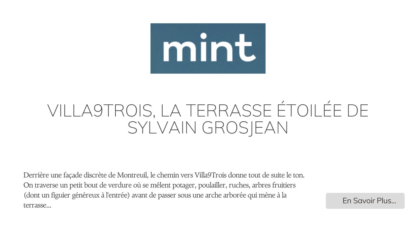 Banner press – Mint Magazine – Villa9trois